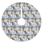 Engelse setter laat het sneeuwen Kerstmis Kerstboom Rok (Voorkant)