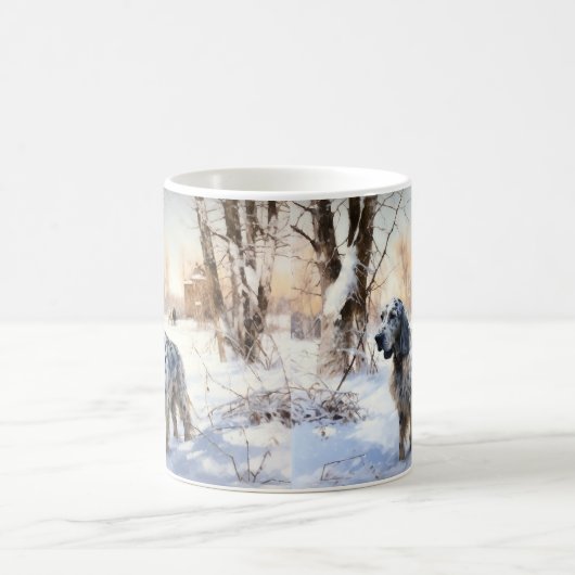 Engelse setter laat het sneeuwen Kerstmis Koffiemok (Center)