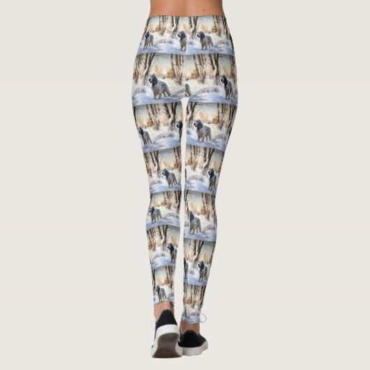 Engelse setter laat het sneeuwen Kerstmis Leggings (Achterkant)