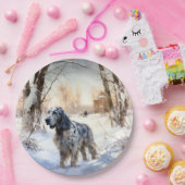 Engelse setter laat het sneeuwen Kerstmis Papieren Bordje (Feest)