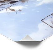 Engelse setter laat het sneeuwen Kerstmis Perfect Poster (Hoek)