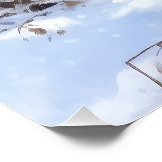 Engelse setter laat het sneeuwen Kerstmis Perfect Poster (Hoek)