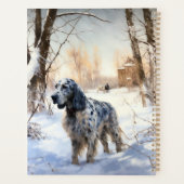 Engelse setter laat het sneeuwen Kerstmis Planner (Achterkant)