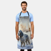 Engelse setter laat het sneeuwen Kerstmis Schort (Gedragen)