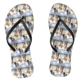 Engelse setter laat het sneeuwen Kerstmis Teenslippers (Voetbed)