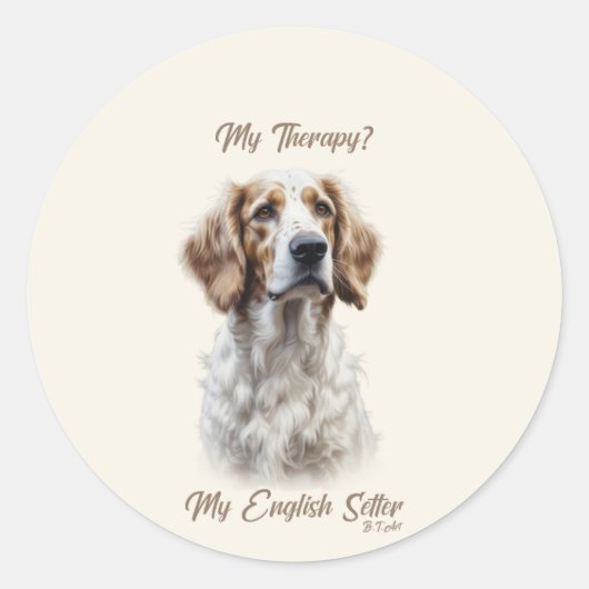 Engelse Setter Levensstijl Ronde Sticker (Voorkant)