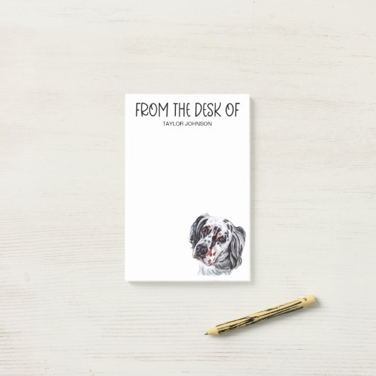 Engelse Setter Lover Post-it® Notes (Op bureau)
