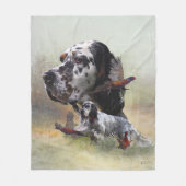 Engelse setter met fazanten, kunst   fleece deken (Voorkant)