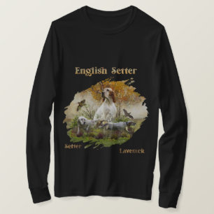 Engelse setter met fazanten, kunst t-shirt