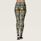 Engelse Setter met hart Rozen Valentijnsdag Leggings (Achterkant)