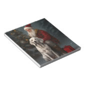 Engelse Setter met Kerstman Feestelijke Kerstmis Notitieblok (Schuin)