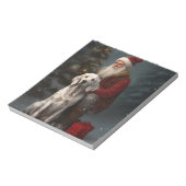 Engelse Setter met Kerstman Feestelijke Kerstmis Notitieblok (Linkerzijde)