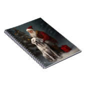 Engelse Setter Met Kerstman Feestelijke Kerstmis Notitieboek (Rechterzijde)