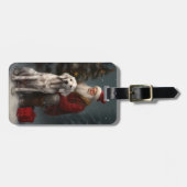 Engelse Setter met Kerstman Festive Kerstmis Bagagelabel (Voorkant horizontaal)