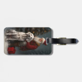 Engelse Setter met Kerstman Festive Kerstmis Bagagelabel (Achterkant horizontaal)