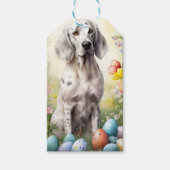Engelse Setter met paaseieren Cadeaulabel (Voorkant)