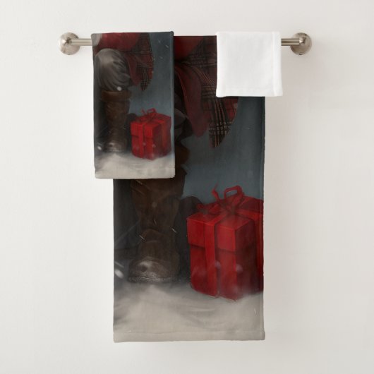 Engelse setter met sinterklaas feestelijke kerst bad handdoek (Insitu)