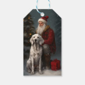 Engelse setter met sinterklaas feestelijke kerst cadeaulabel (Achterkant)