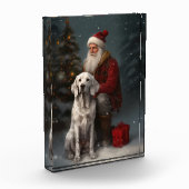 Engelse setter met sinterklaas feestelijke kerst fotoblokken (Links)