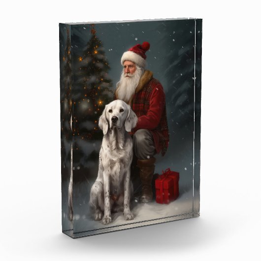 Engelse setter met sinterklaas feestelijke kerst fotoblokken (Links)