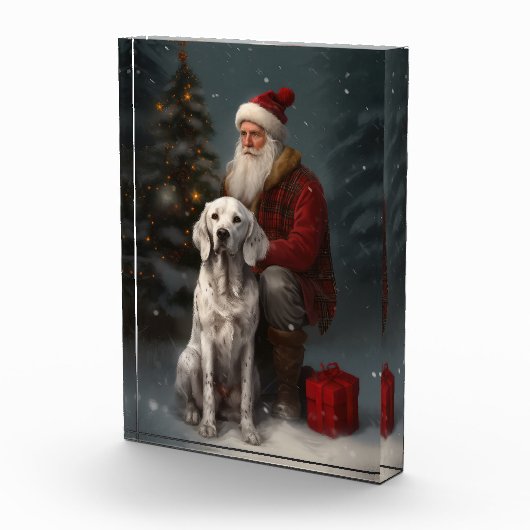 Engelse setter met sinterklaas feestelijke kerst fotoblokken (Rechts)