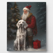 Engelse setter met sinterklaas feestelijke kerst fotoplaat (Voorkant)