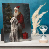 Engelse setter met sinterklaas feestelijke kerst fotoplaat (Zijkant)