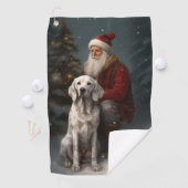 Engelse setter met sinterklaas feestelijke kerst golfhanddoek (Insitu)