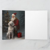Engelse setter met sinterklaas feestelijke kerst kaart (Binnen)