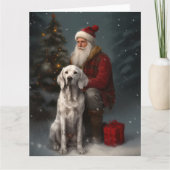 Engelse setter met sinterklaas feestelijke kerst kaart (Voorkant)