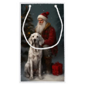 Engelse setter met sinterklaas feestelijke kerst klein cadeauzakje (Achterkant)