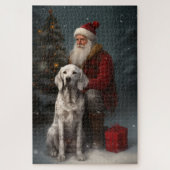 Engelse setter met sinterklaas feestelijke kerst legpuzzel (Verticaal)