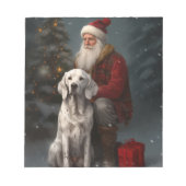 Engelse setter met sinterklaas feestelijke kerst notitieblok (Voorkant)