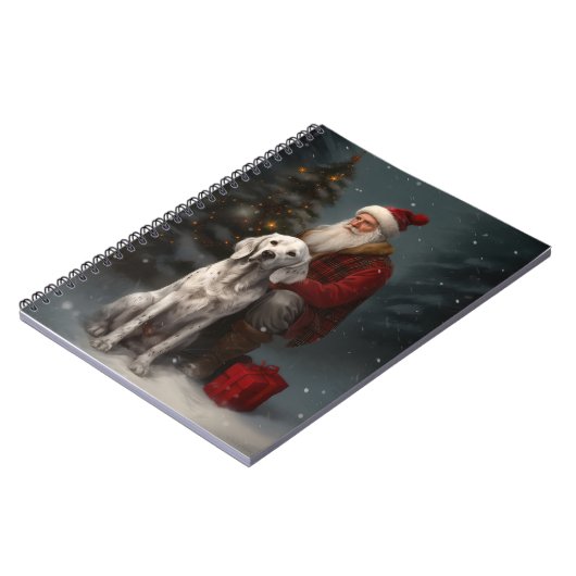 Engelse setter met sinterklaas feestelijke kerst notitieboek (Linkerzijde)