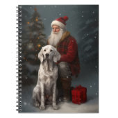 Engelse setter met sinterklaas feestelijke kerst notitieboek (Voorkant)