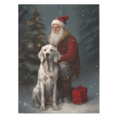 Engelse setter met sinterklaas feestelijke kerst tafelkleed (Voorkant)