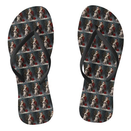 Engelse setter met sinterklaas feestelijke kerst teenslippers (Voetbed)