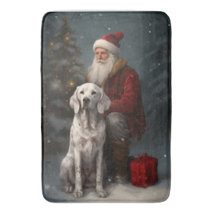 Engelse Setter Met Sinterklaas Festive Kerstmis Badmat