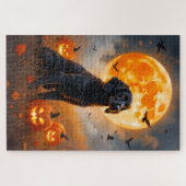 Engelse Setter Oogstmaan Halloween Kunst Legpuzzel (Horizontaal)