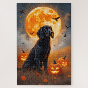 Engelse Setter Oogstmaan Halloween Kunst Legpuzzel