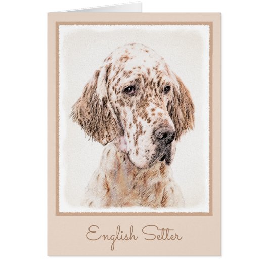 Engelse Setter Oranje Belton Painting Dog Art (Voorkant)