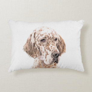 Engelse Setter Oranje Belton Painting Dog Art Accent Kussen