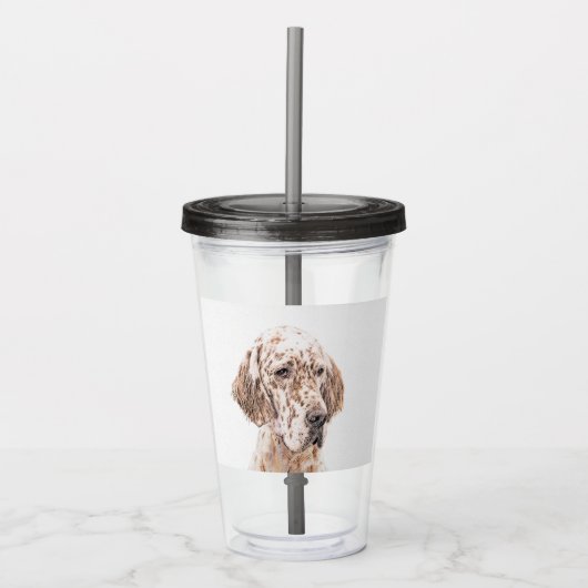 Engelse Setter Oranje Belton Painting Dog Art Acryl Drinkbeker (Voorkant)