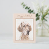 Engelse Setter Oranje Belton Painting Dog Art Briefkaart (Staand voorkant)