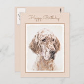 Engelse Setter Oranje Belton Painting Dog Art Briefkaart (Voorkant / Achterkant)