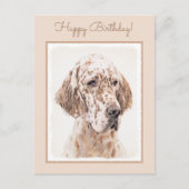 Engelse Setter Oranje Belton Painting Dog Art Briefkaart (Voorkant)