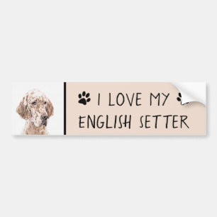 Engelse Setter Oranje Belton Painting Dog Art Bumpersticker