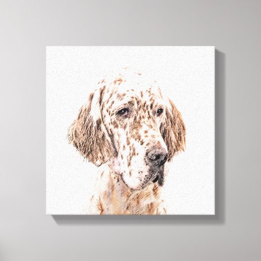 Engelse Setter Oranje Belton Painting Dog Art Canvas Afdruk (Voorkant)