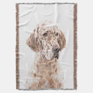 Engelse Setter Oranje Belton Painting Dog Art Deken