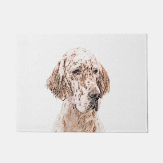 Engelse Setter Oranje Belton Painting Dog Art Deurmat (Voorkant)